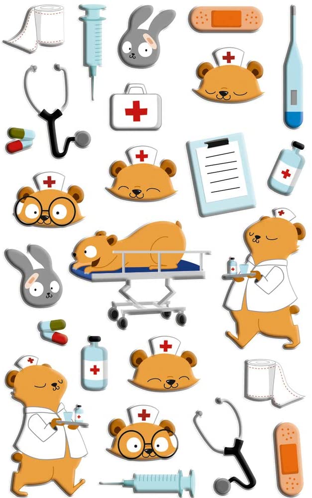 Set 25 de stickere 3d - asistente medicale
