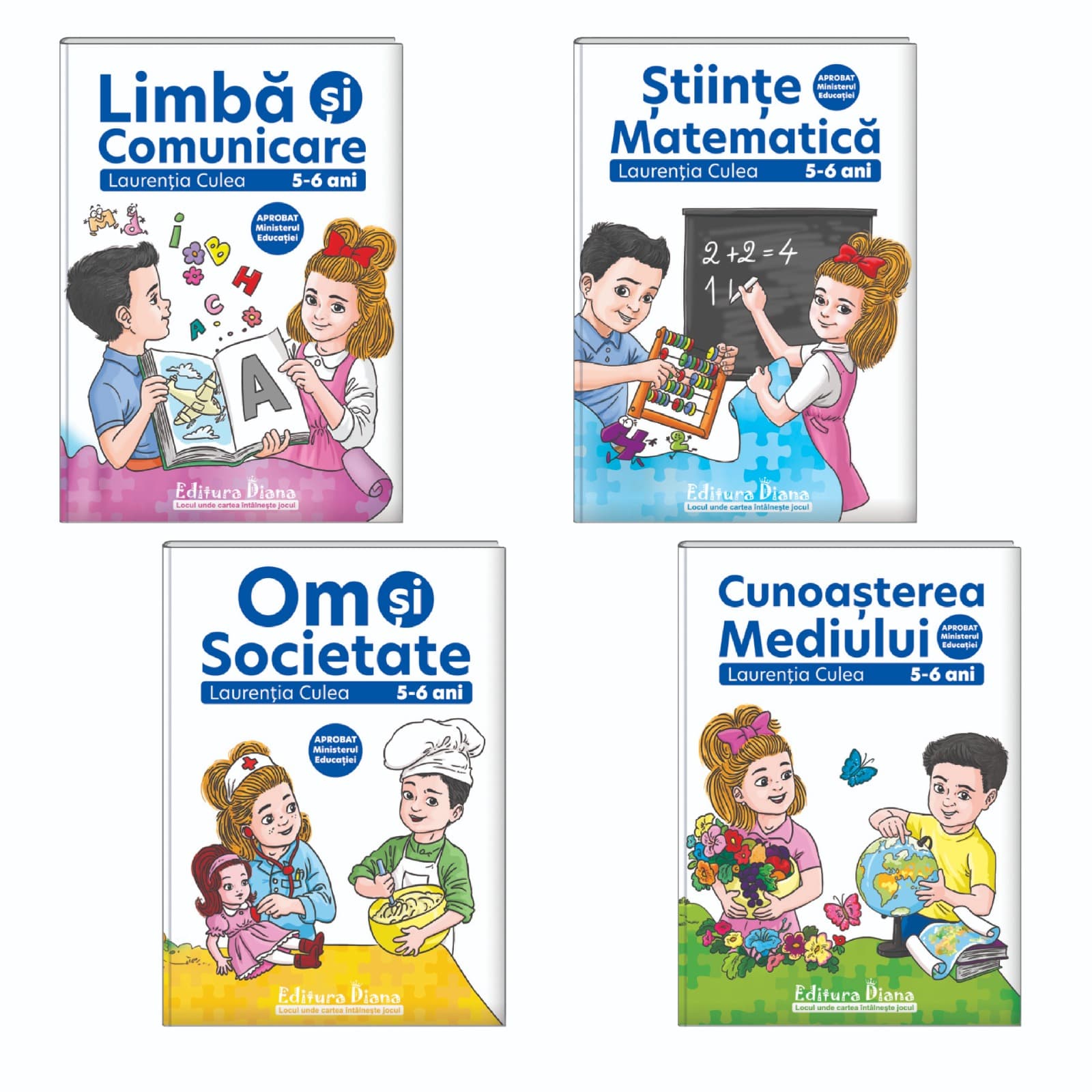 Set 4 caiete, A4, pe domenii, grupa mare 5-6 ani (Autor L.Culea) - Aprobat Ministerul Educației