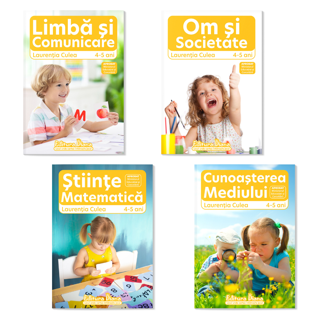 Set 4 caiete, grupa mijlocie 4-5 ani, ediția 2025-2026