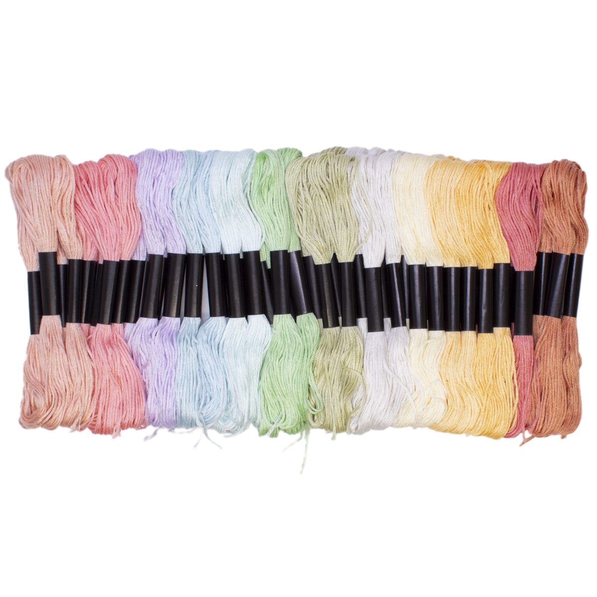 Set 52 de fire de ață pentru broderie, în culori pastel