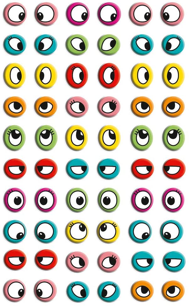 Set 60 de stickere 3D – Ochi colorați edituradiana.ro