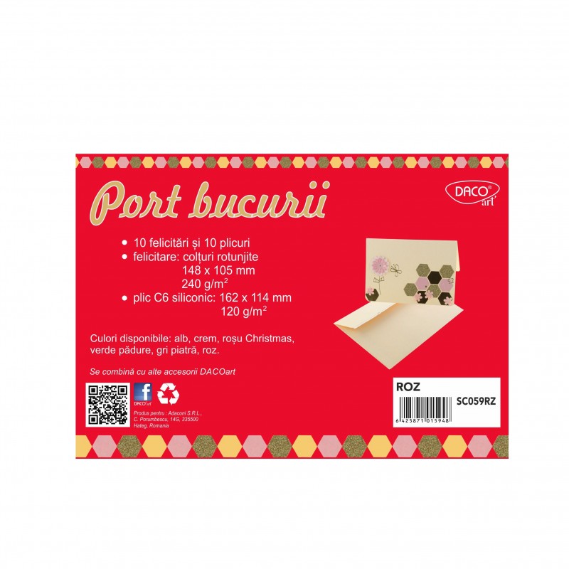 Set creativ 10 felicitari - sc059 crem bucurii daco