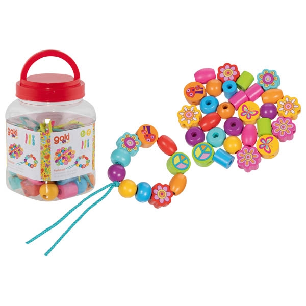 Set creativ cu mărgele și 3 șnururi - Flower Power
