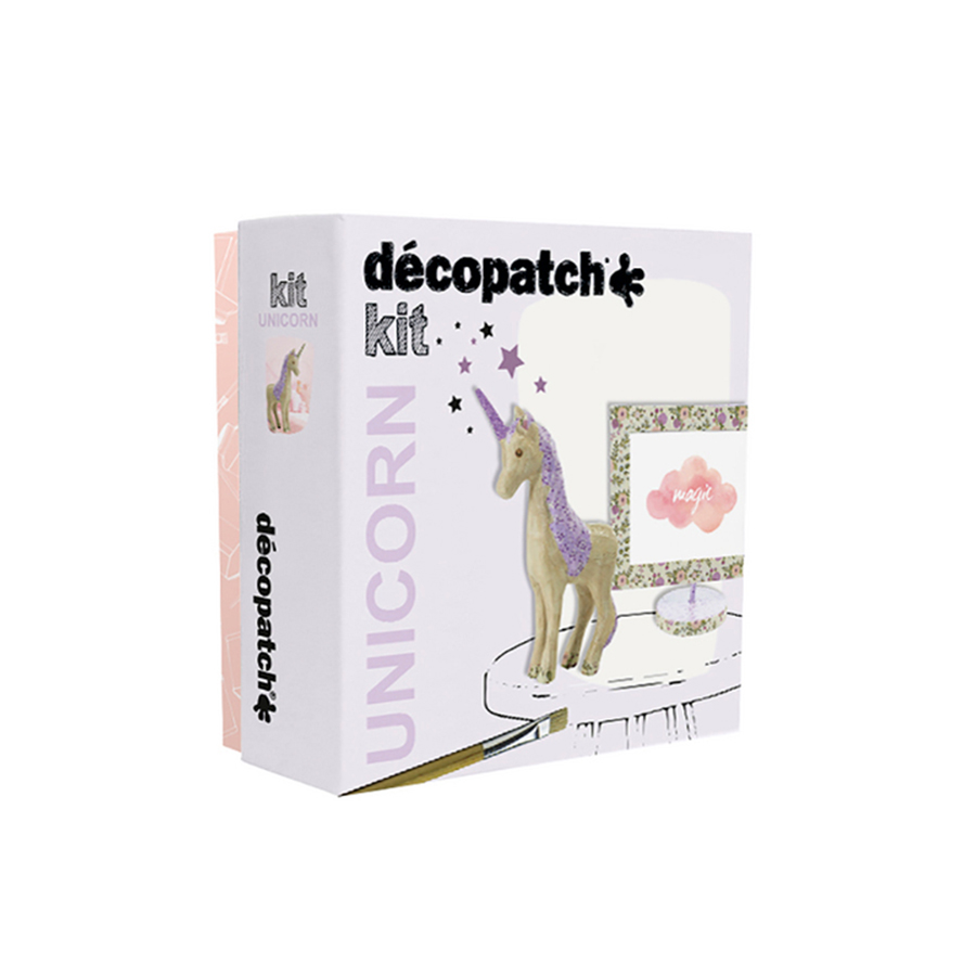 Set de creație prin tehnica decopatch – Unicorn și ramă foto creație