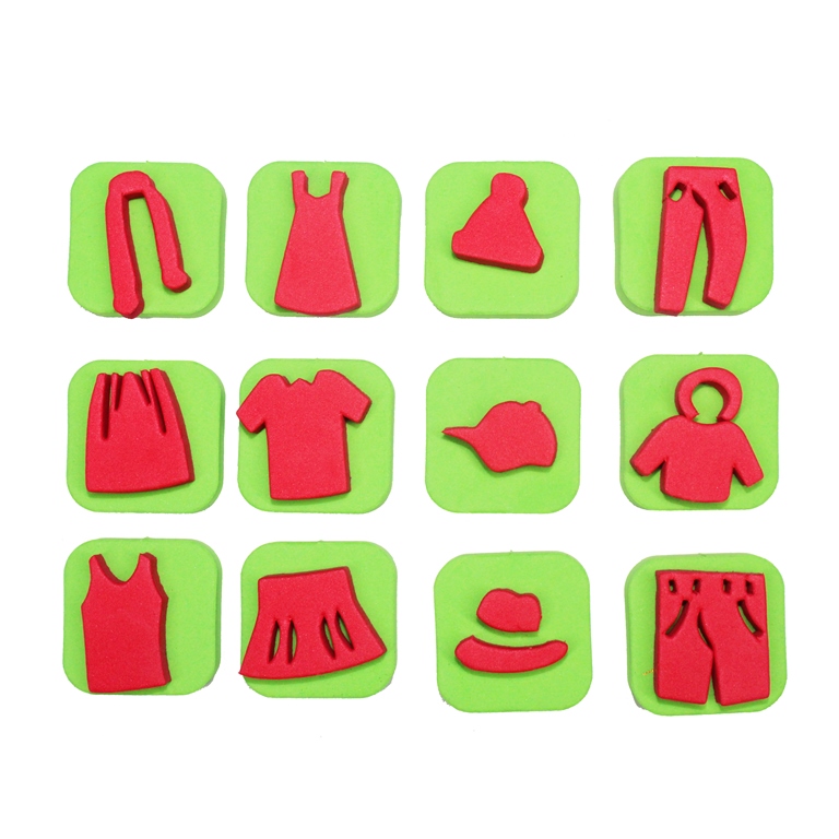 Set cu 12 mini-ștampile - Articole de îmbrăcăminte 