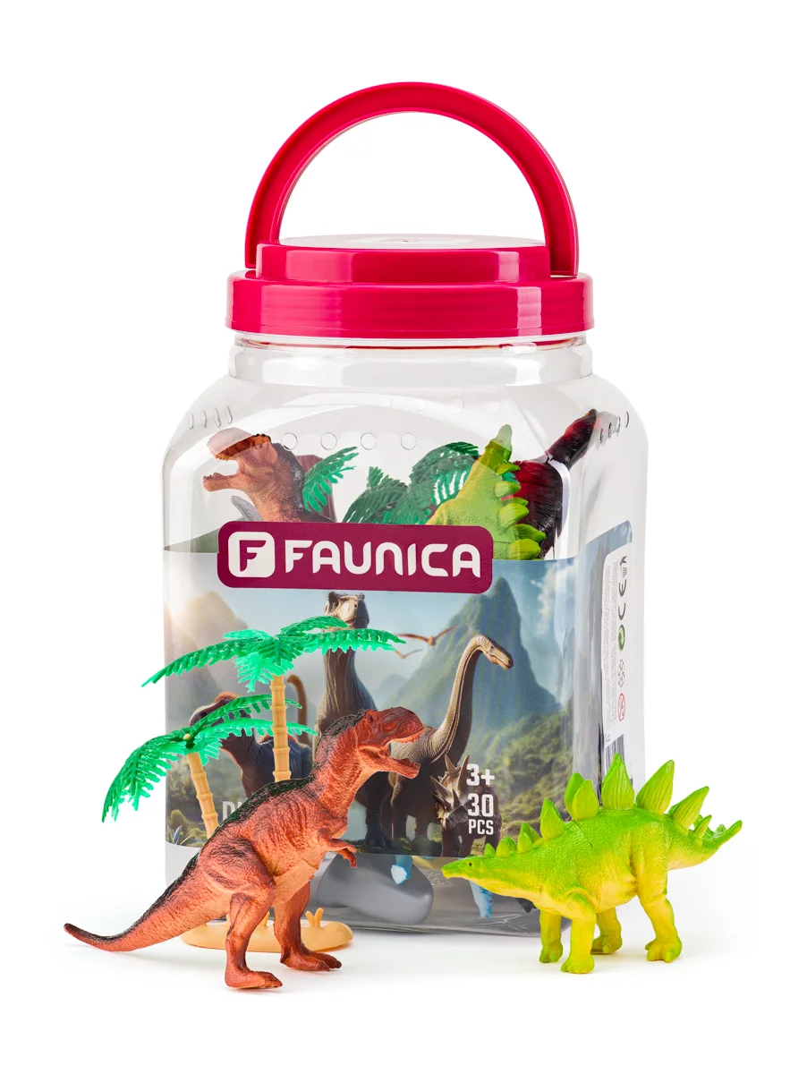 Set de 10 dinozauri și accesorii din plastic