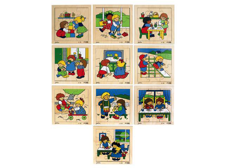 Set de 10 puzzle-uri din lemn – Ne jucăm împreună edituradiana.ro