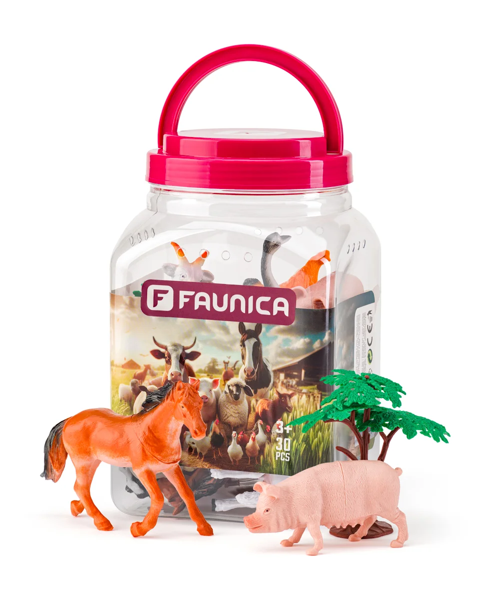 Set de 11 animale domestice și accesorii din plastic