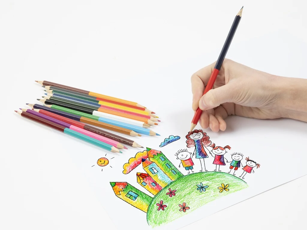 Set de 12 creioane colorate cu capăt dublu (24 de culori)