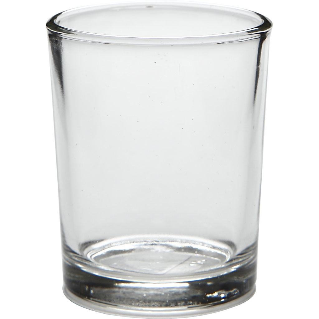 Set de 12 suporturi din sticlă pentru lumânări, 6.5 x 4.5 cm
