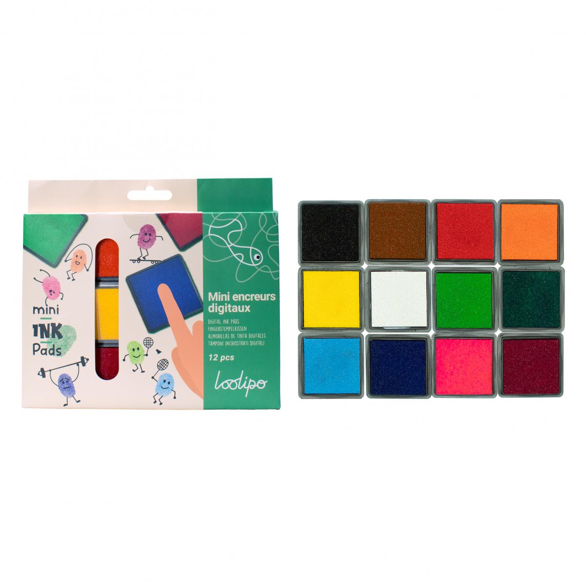 Set de 12 tușiere colorate, 4 x 4 cm