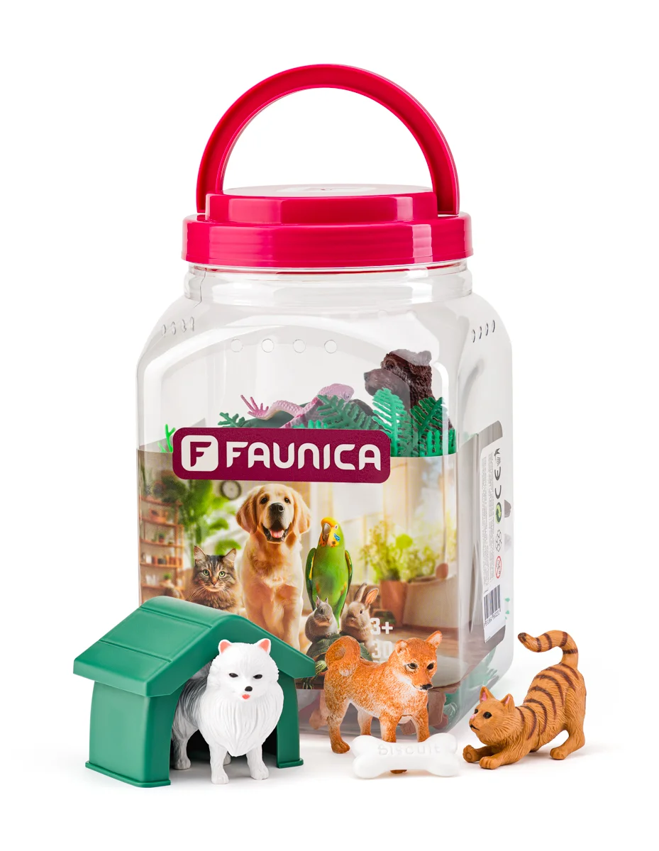 Set de 14 animale de companie și accesorii din plastic