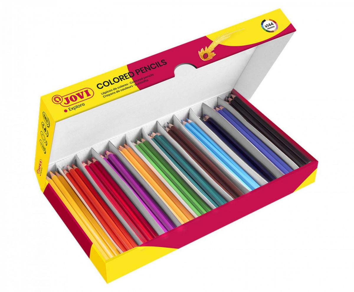 Set de 144 de creioane colorate din lemn