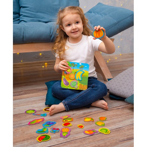 Set de 19 magneți și o tablă - fructe și legume