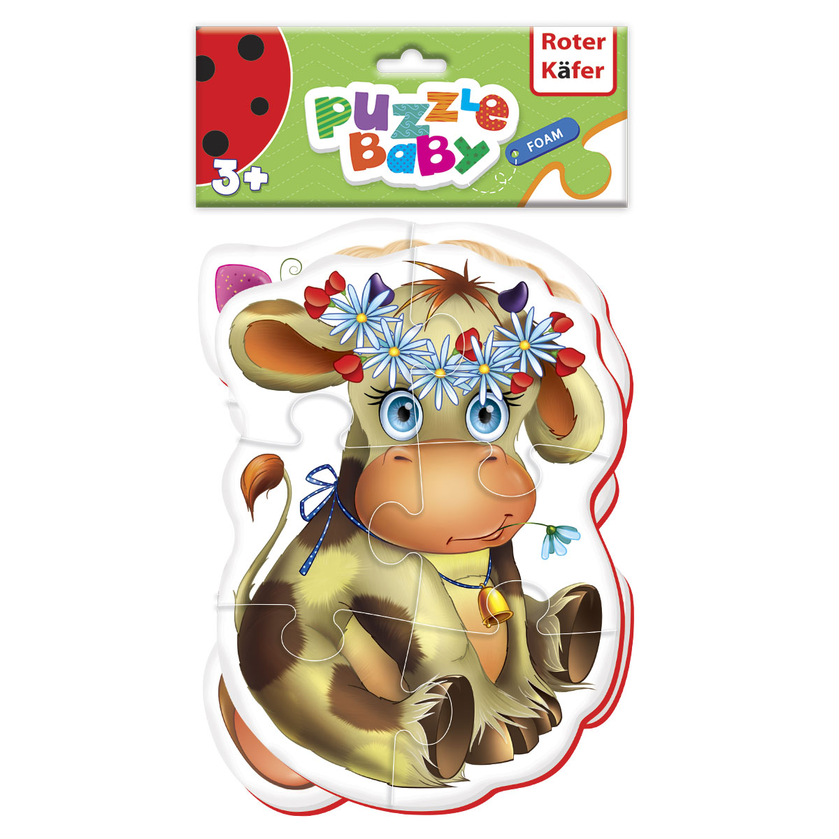 Set de 2 puzzle-uri a câte 6 piese din spumă - vacuță și oiță