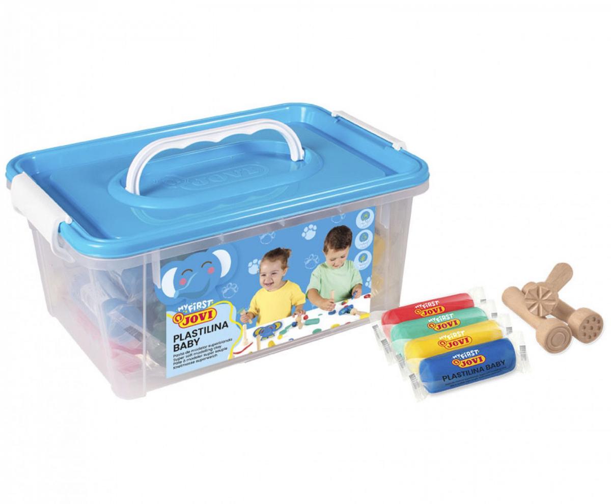 Set de 20 de batoane de plastilină colorată și 9 ștampile din lemn