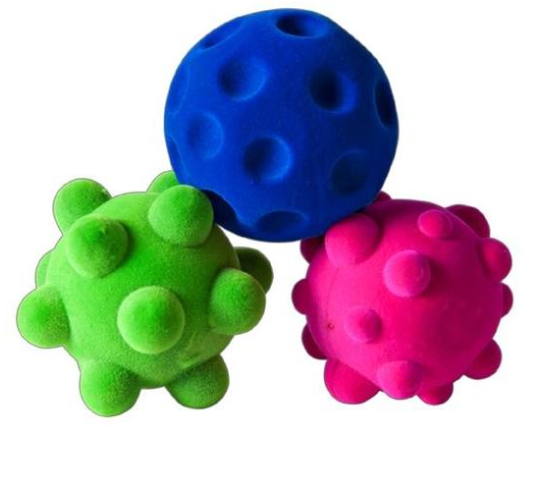 Set de 3 mingi senzoriale din cauciuc natural, 5 cm edituradiana.ro imagine 2022