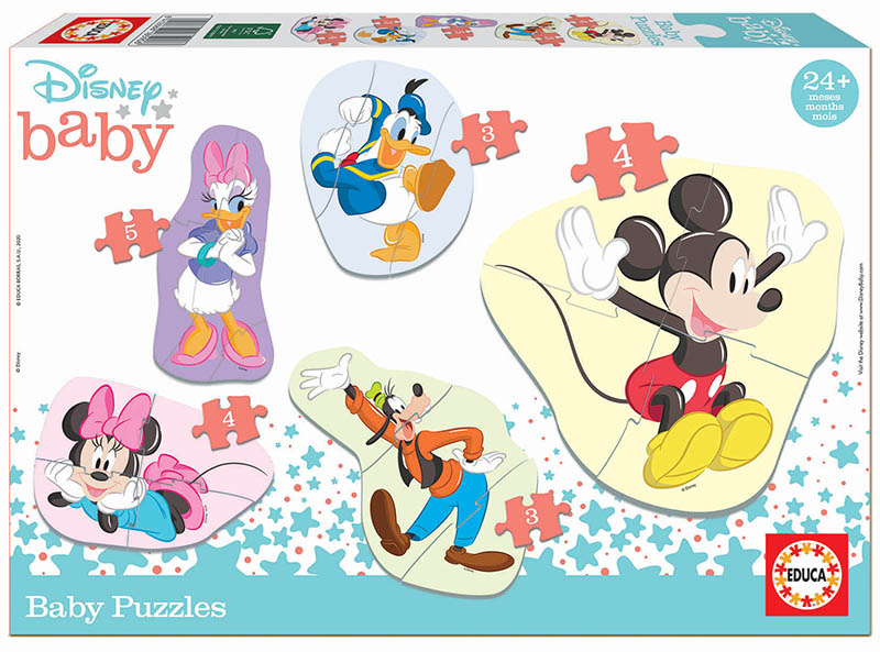 Set de 4 puzzle-uri (3, 4, 5 piese) progresive Disney - Prietenii lui Mickey Mouse