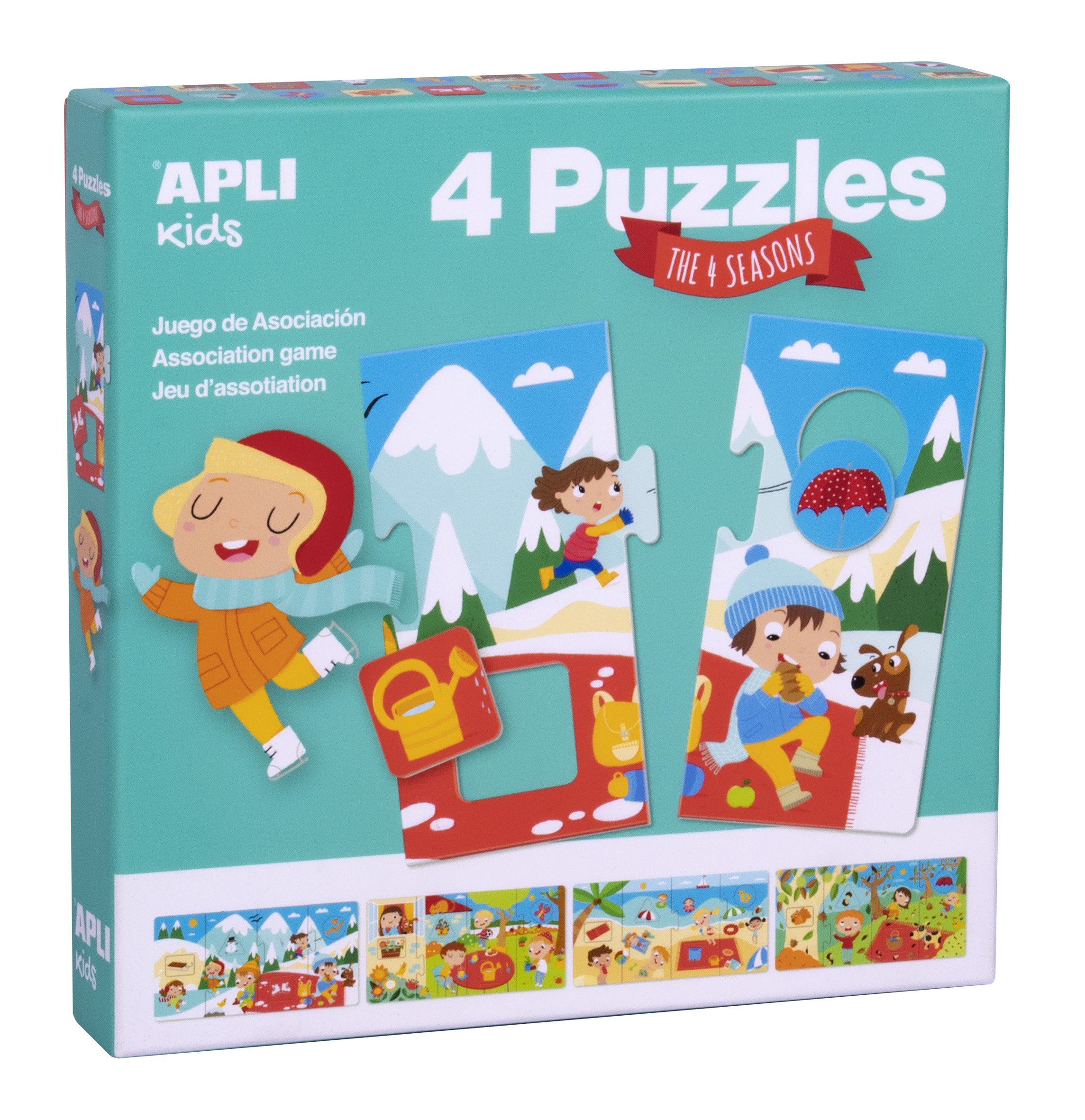 Set de 4 puzzle-uri a câte 4 piese xl - anotimpuri