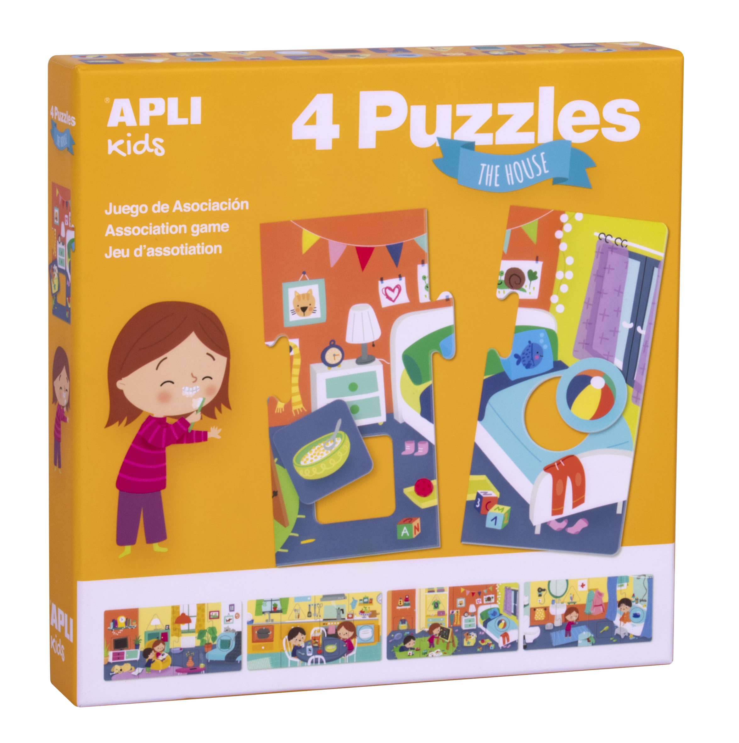 Set de 4 puzzle-uri a câte 4 piese xl - casa
