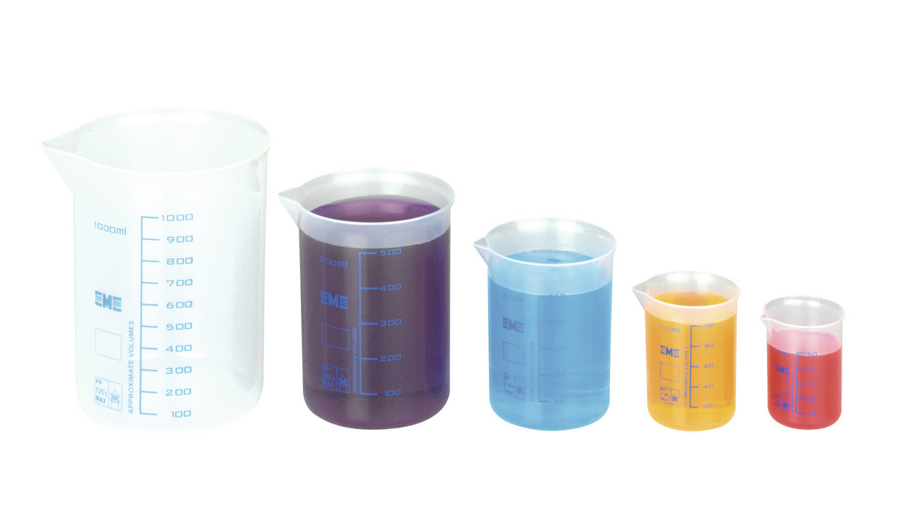 Set de 5 pahare gradate pentru laborator