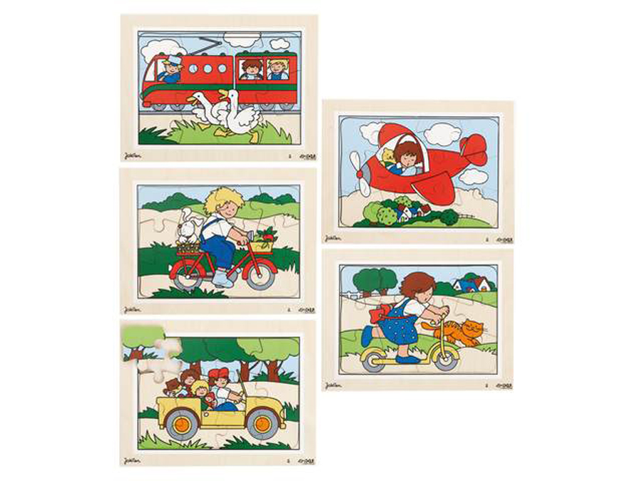Set de 5 puzzle-uri din lemn – Transporturi 2 edituradiana.ro