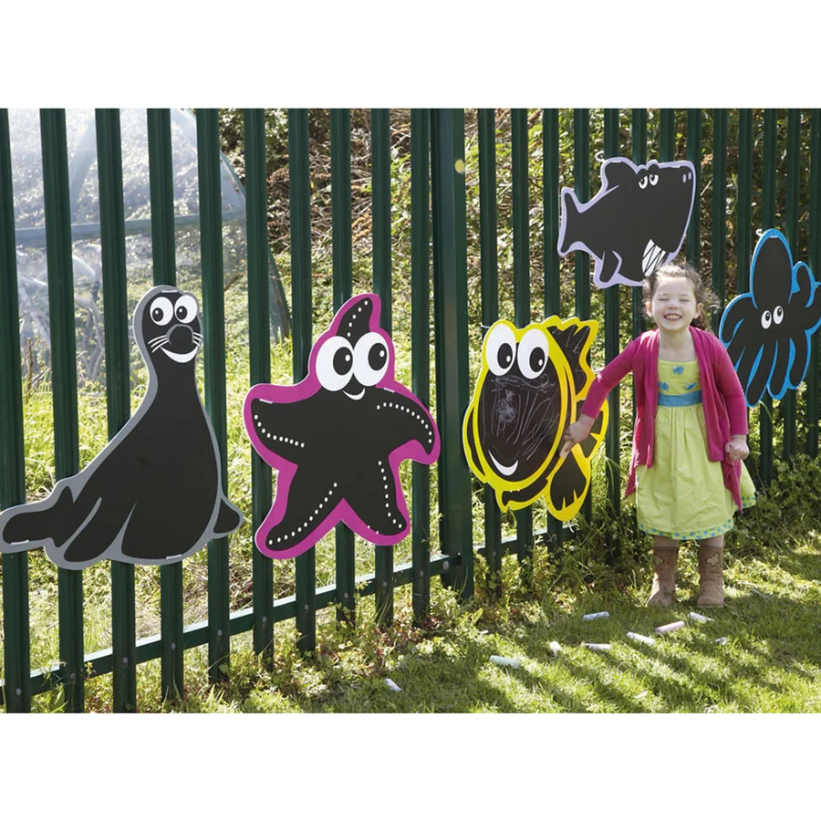 Set de 5 table de scris cu creta - Animale marine