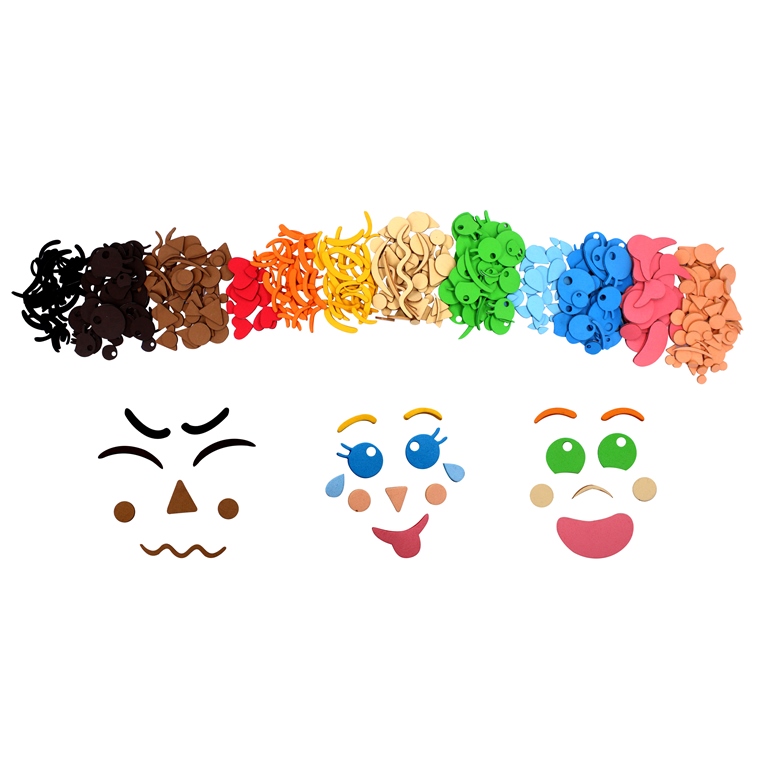 Set de 500 de forme colorate din spumă autoadezivă – Creează expresiile feței edituradiana.ro