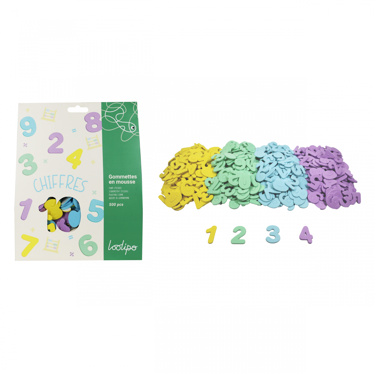 Set de 520 de stickere colorate - Cifre