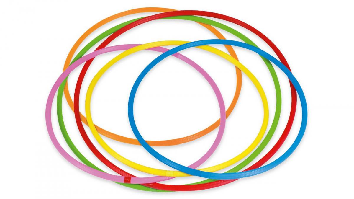 Set de 6 cercuri colorate pentru gimnastică, 60 cm