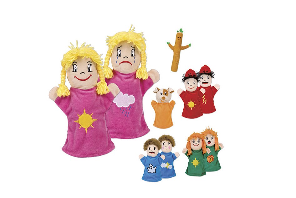 Set de 6 marionete cu 2 fețe - Emoții