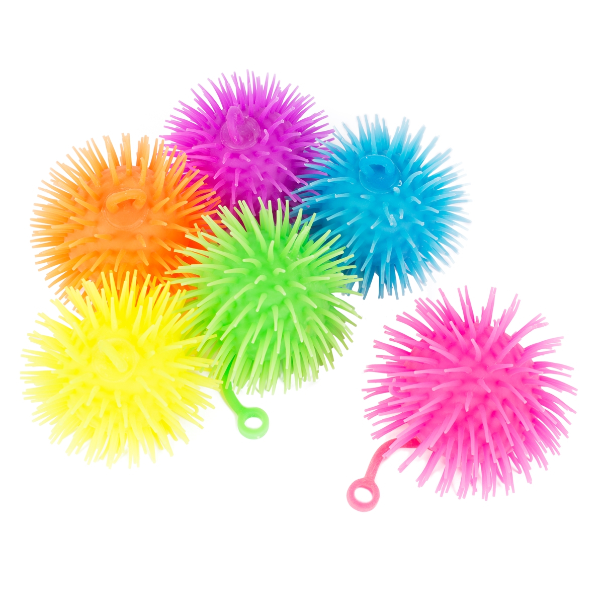 Set de 6 mingi elastice colorate, 12 cm
