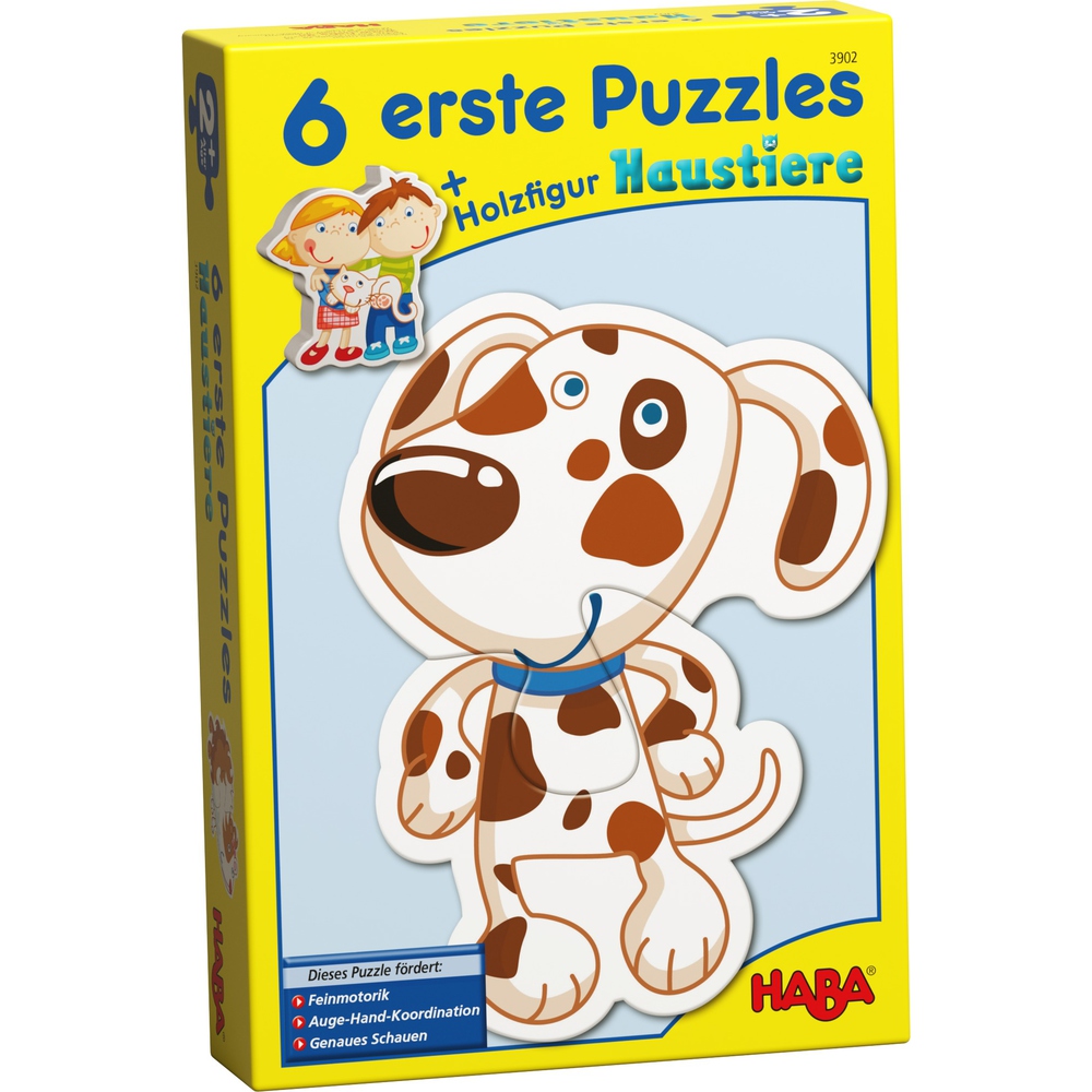 Set de 6 puzzle-uri cu piese mari din carton și o figurină din lemn – Animale edituradiana.ro imagine 2022