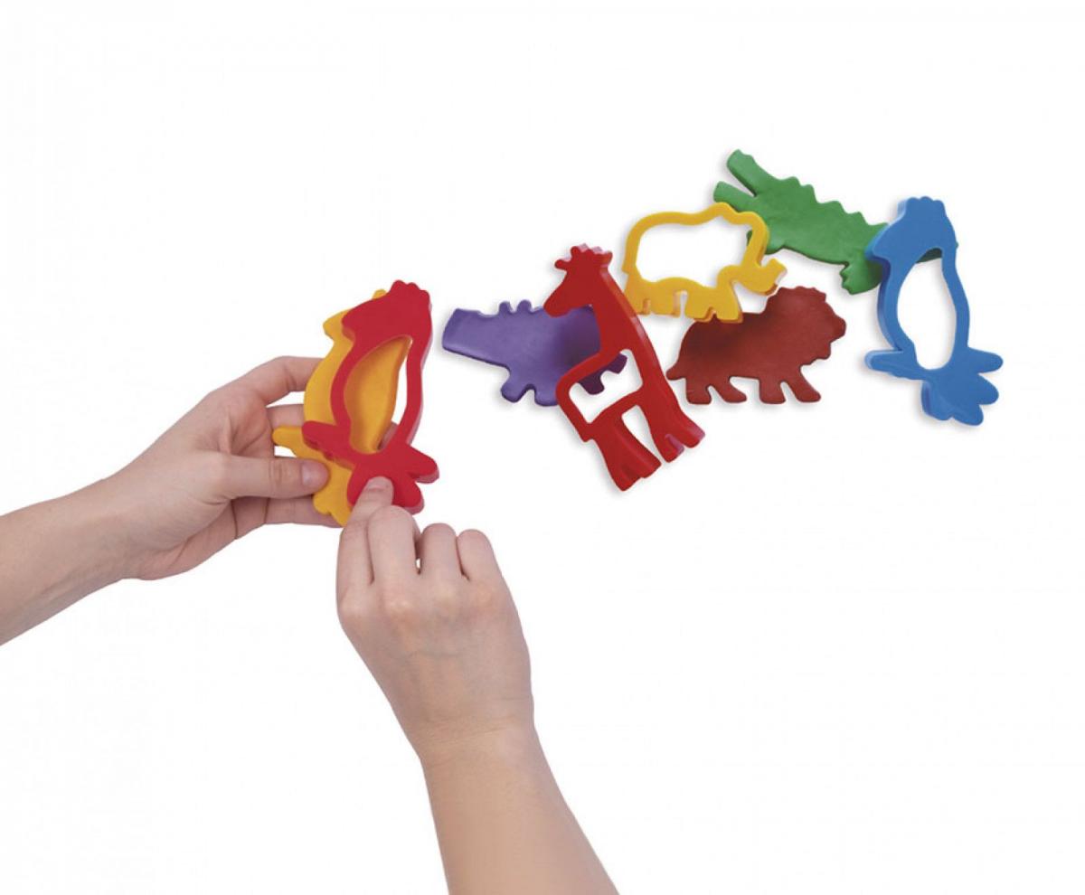 Set de 6 șabloane pentru plastilină - Animale din junglă