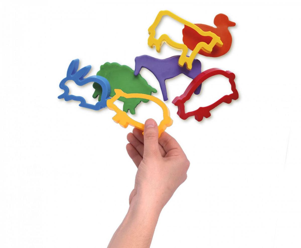Set de 6 șabloane pentru plastilină - Animale domestice