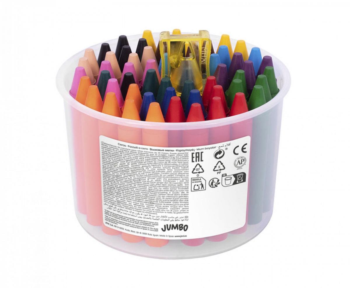 Set de 60 de creioane cerate colorate și ascuțitoare