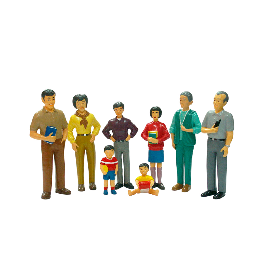 Set de 8 figurine - familie asiatică