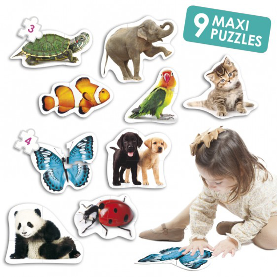 Set de 9 puzzle-uri maxi – Animale edituradiana.ro