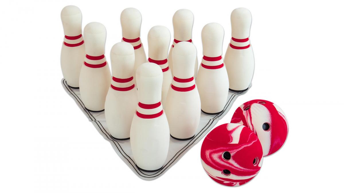 Set de bowling cu 10 popice și 2 mingi