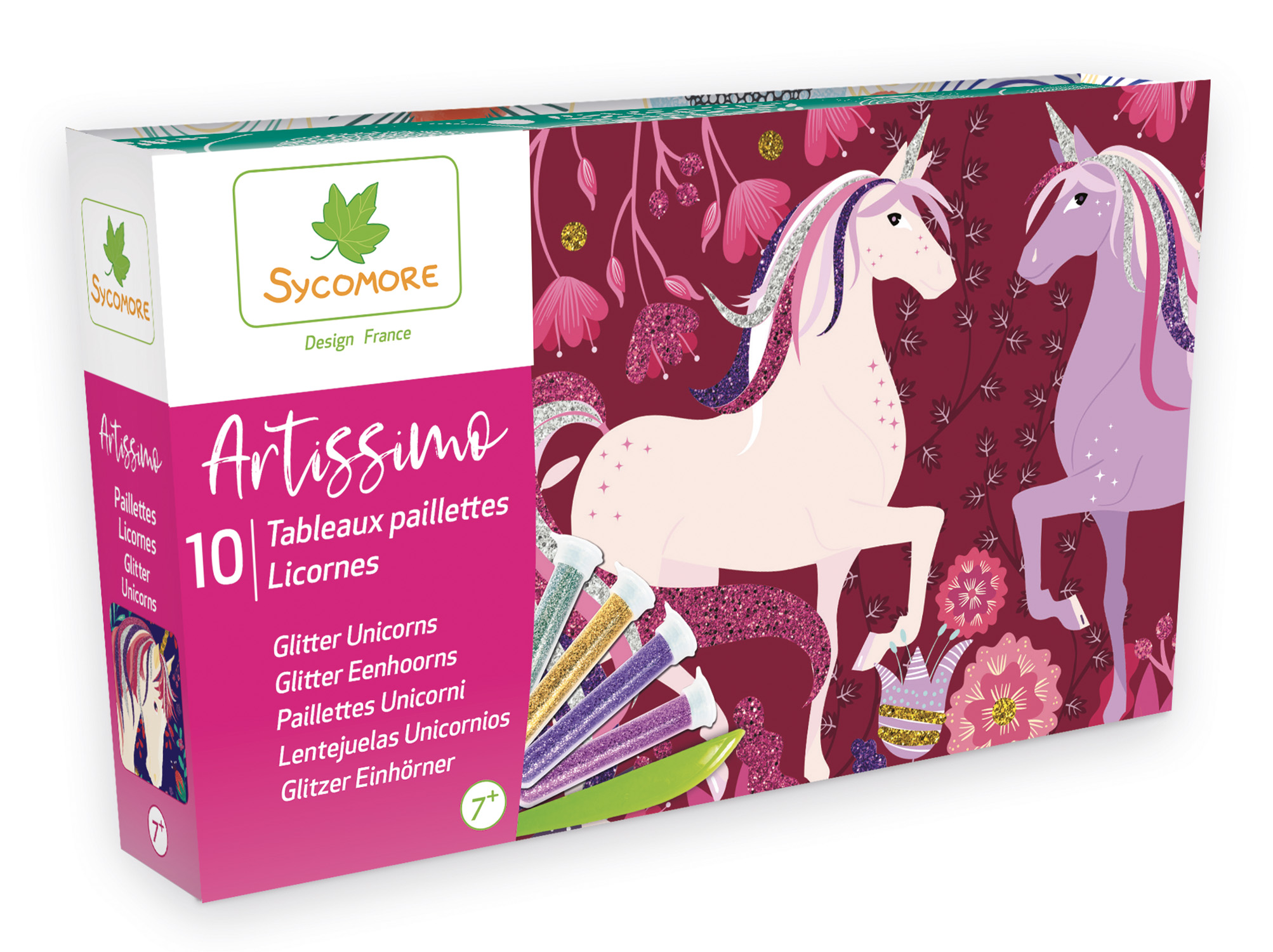 Set de creație cu sclipici - 10 tablouri cu unicorni