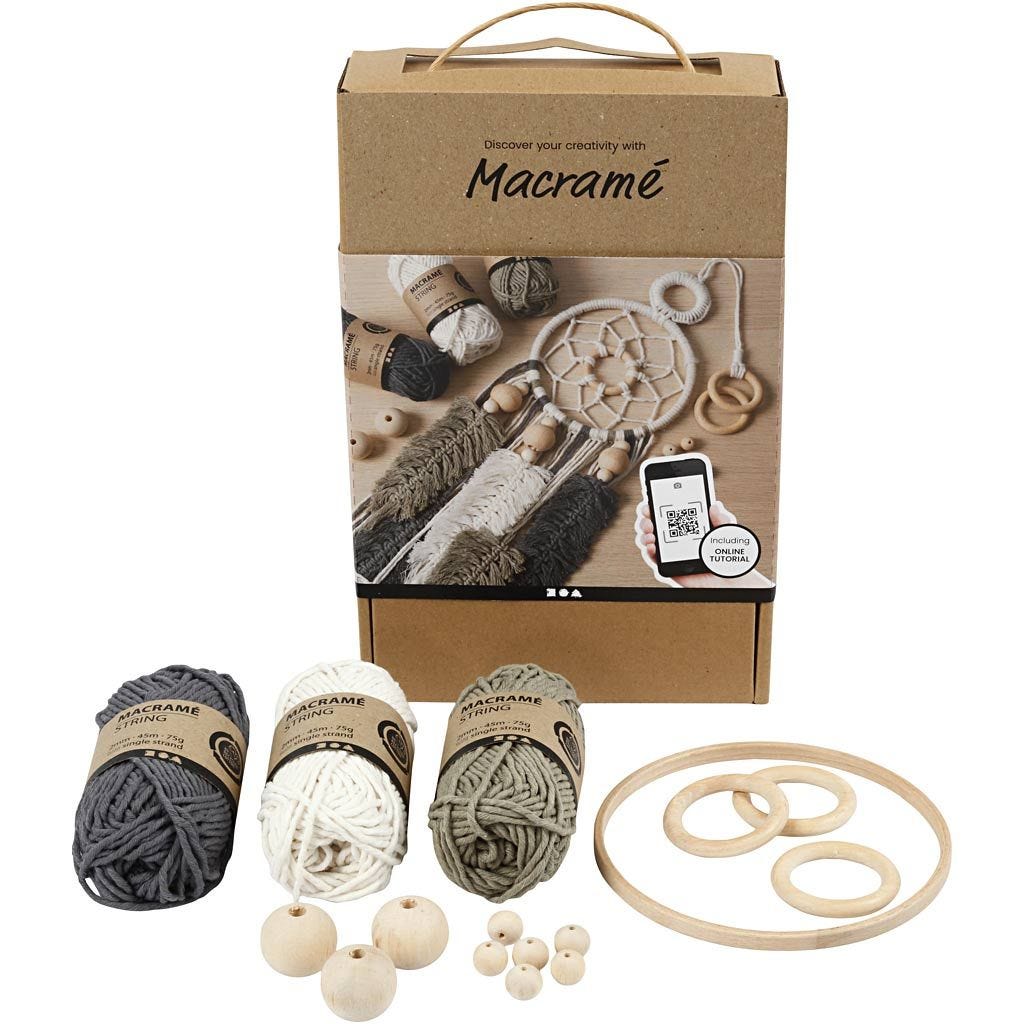  set de creație cu ață din macrame - capcană de vise