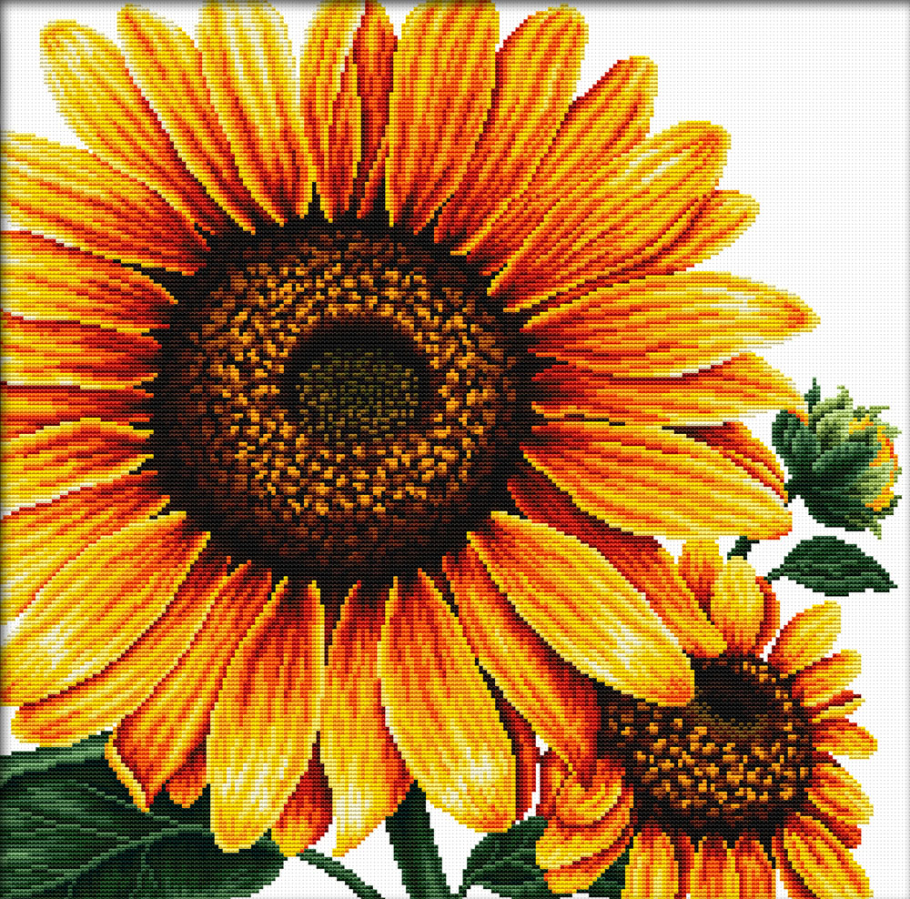 Set goblen imprimat cu ață și ac – Floarea soarelui, 43 x 51 cm edituradiana.ro
