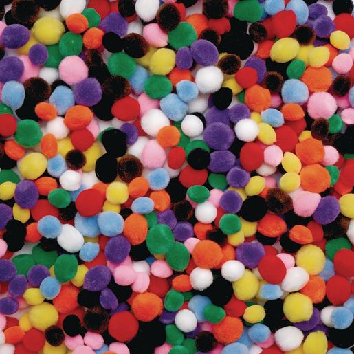 Set mini pom-pom multicolor - 450 de piese