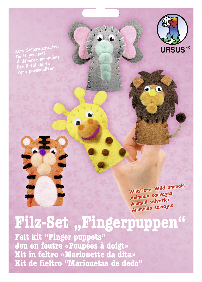 Set pentru crearea a 4 marionete pentru degete – Animale sălbatice edituradiana.ro