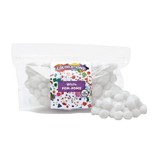 Set pom-pom - 100 de piese - Alb