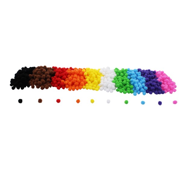 Set pom-pom multicolor, 1000 piese