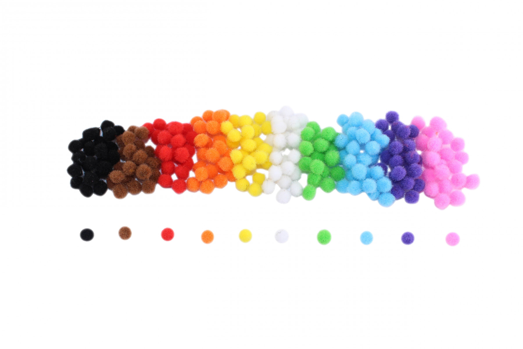 Set pom-pom multicolor, 200 buc
