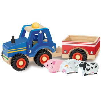 Set tractor cu remorcă și 3 animale (transport poza 2022