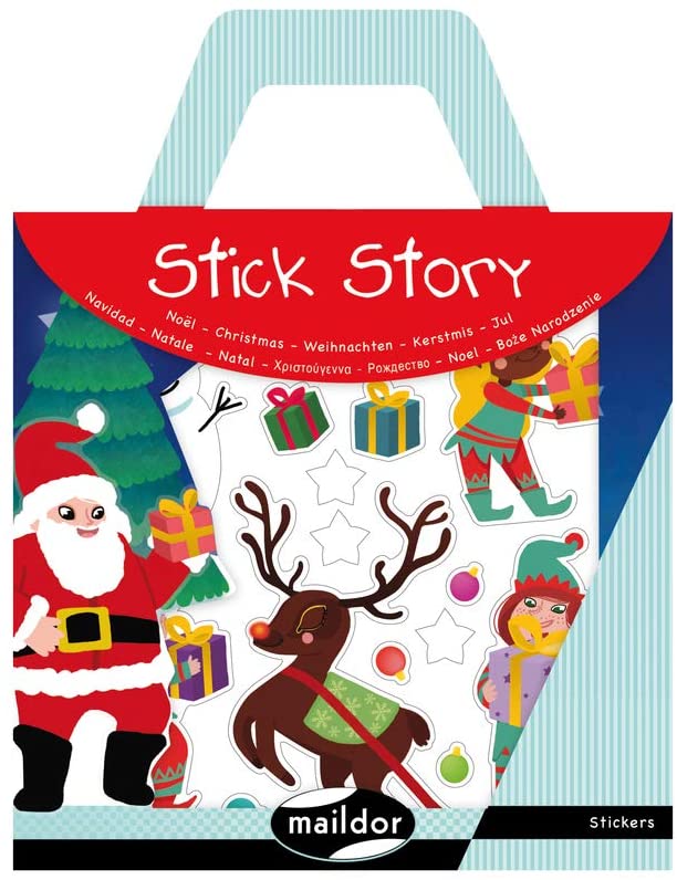 Set 2 planșe ilustrate și 4 coli cu 83 de stickere - poveste de crăciun