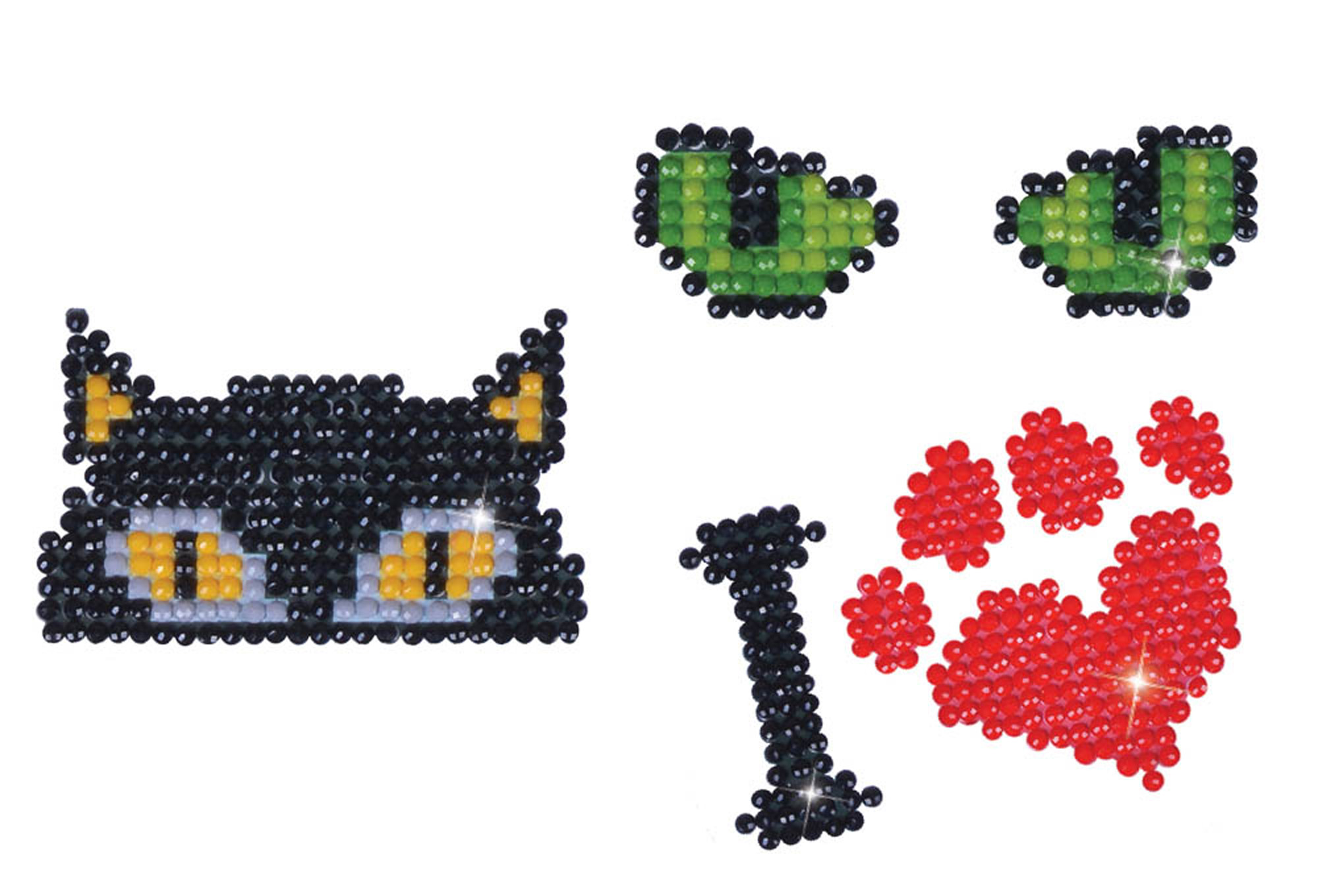 Set de 3 stickere cu diamante – I love cats, 8 x 4 cm